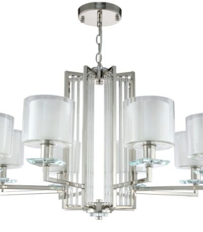Подвесная люстра Crystal Lux Nicolas NICOLAS SP-PL8 NICKEL/WHITE