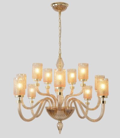 Подвесная люстра Crystal Lux SILVESTRO SP12 AMBER