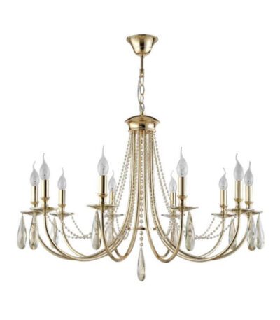 Подвесная люстра Crystal Lux Victoria SP10 Gold/Amber