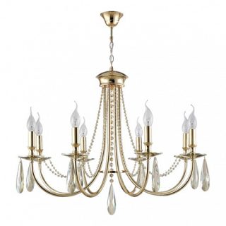 Подвесная люстра Crystal Lux Victoria SP8 Gold/Amber