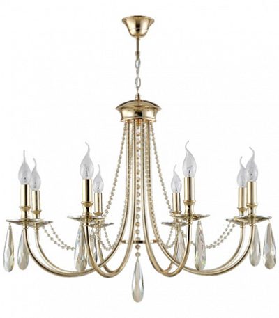 Подвесная люстра Crystal Lux Victoria SP8 Gold/Amber