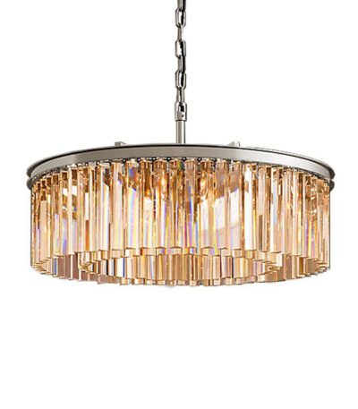 Подвесная люстра Delight Collection 1920s Odeon KR0387P-10B chrome/amber