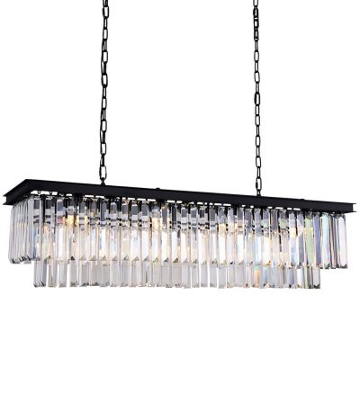 Подвесная люстра Delight Collection 1920s Odeon KR0387P-10C/P black/frost