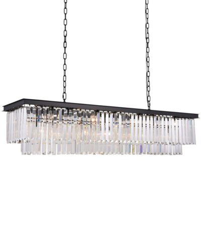 Подвесная люстра Delight Collection 1920s Odeon KR0387P-12C/P black/clear