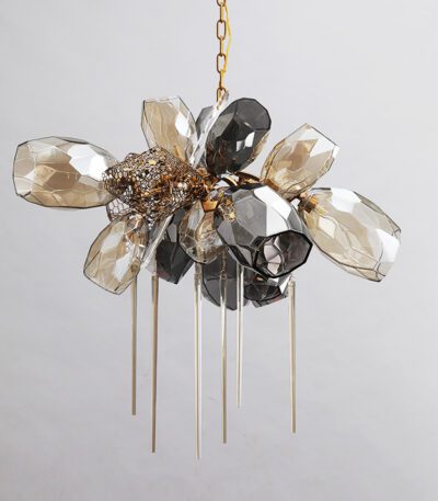 Подвесная люстра Delight Collection Britannica 8898P/AL gold/smoky