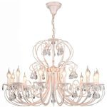 Подвесная люстра Eurosvet 3305/12 белый с золотом/прозрачный хрусталь Strotskis