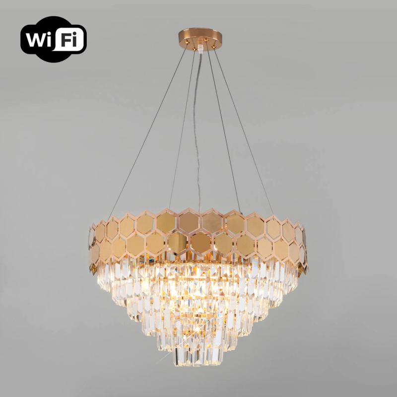 Подвесная люстра Eurosvet Ariana 10124/8 золото/прозрачный хрусталь Strotskis Smart (10113/8) Подвесная люстра Eurosvet Ariana 10124/8 золото/прозрачный хрусталь Strotskis Smart (10113/8)