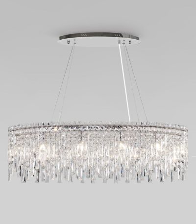 Подвесная люстра Eurosvet Blitz 60159/10 хром/ прозрачный хрусталь Strotskis Smart a065323