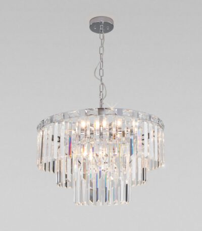 Подвесная люстра Eurosvet Elegante 10130/8 хром/прозрачный хрусталь Strotskis a060642