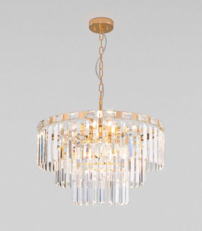 Подвесная люстра Eurosvet Elegante 10130/8 золото/прозрачный хрусталь Strotskis a060644