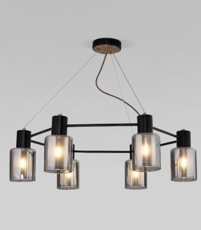 Подвесная люстра Eurosvet Notion 70219/6 черный/античная бронза a065299