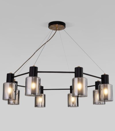 Подвесная люстра Eurosvet Notion 70219/8 черный/античная бронза a065300