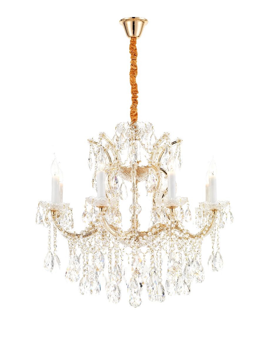 Подвесная люстра iLamp Diamond 6071-8 GD+CL Подвесная люстра iLamp Diamond 6071-8 GD+CL