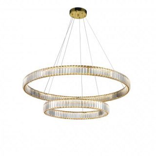 Подвесная люстра iLedex Woodstock 10920P/2-60W-3000K (10/6) GL-CL