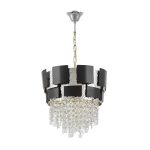 Подвесная люстра Lumina Deco Kruvia LDP 7045-400 BK+CHR