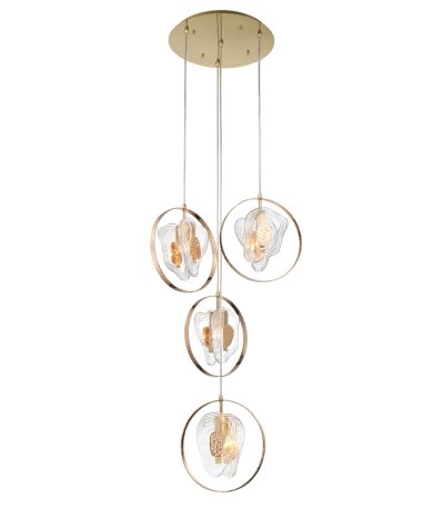 Подвесной светильник Delight Collection Cowley P60669-4 gold/clear