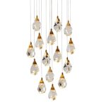 Подвесной светильник Delight Collection Crystal rock II 9701P/15R brass