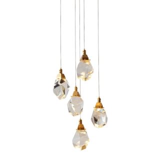 Подвесной светильник Delight Collection Crystal rock II 9701P/5R brass