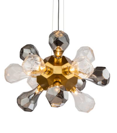 Подвесной светильник Delight Collection KR1197P-12 brass, smoky/clear