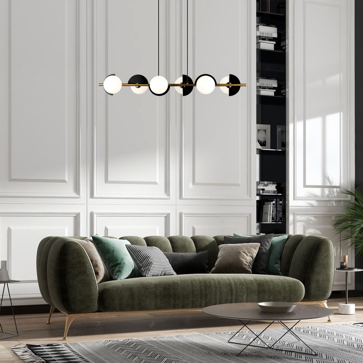 Подвесная люстра Eurosvet Moity 70149/6 черный/латунь Smart a064821