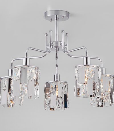 Потолочная люстра Eurosvet Scoppio 10101/5 хром/прозрачный хрусталь Strotskis