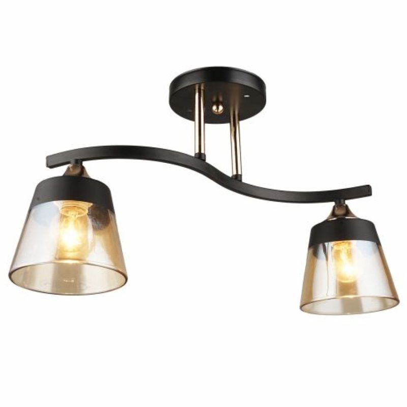 Потолочная люстра IMEX MD.3772-2-S BK+FGD Потолочная люстра IMEX MD.3772-2-S BK+FGD