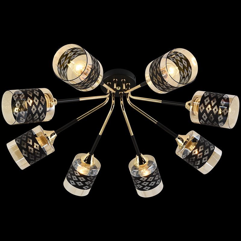 Потолочная люстра Reluce 01355-0.3-08 BK+FGD Потолочная люстра Reluce 01355-0.3-08 BK+FGD