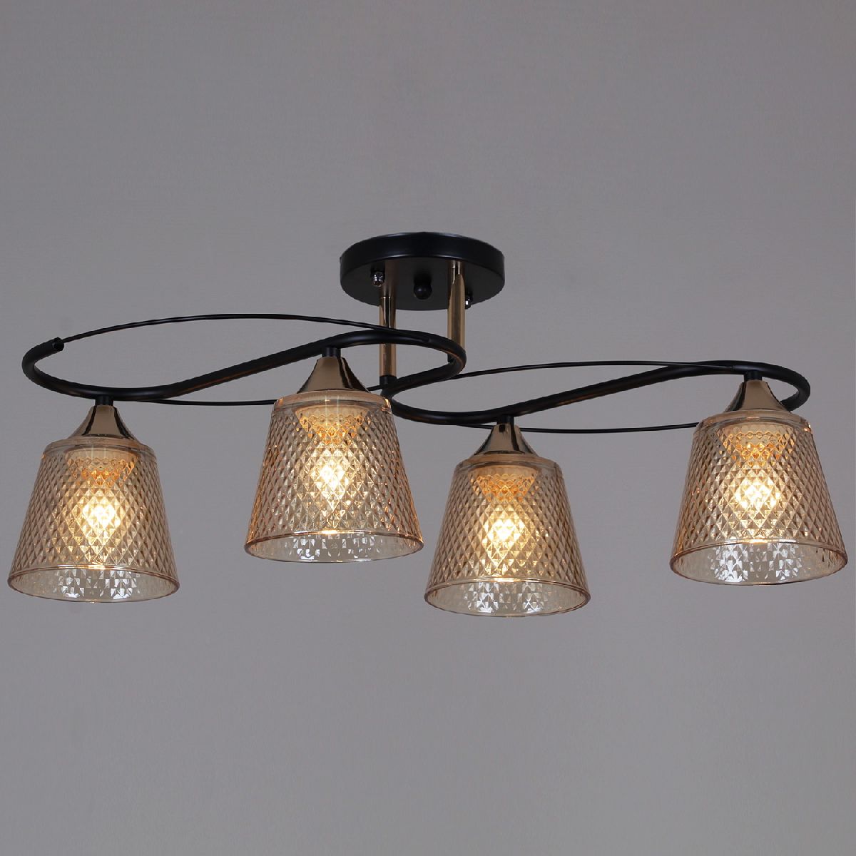 Потолочная люстра Reluce 06087-0.3-04 BK+FG Потолочная люстра Reluce 06087-0.3-04 BK+FG