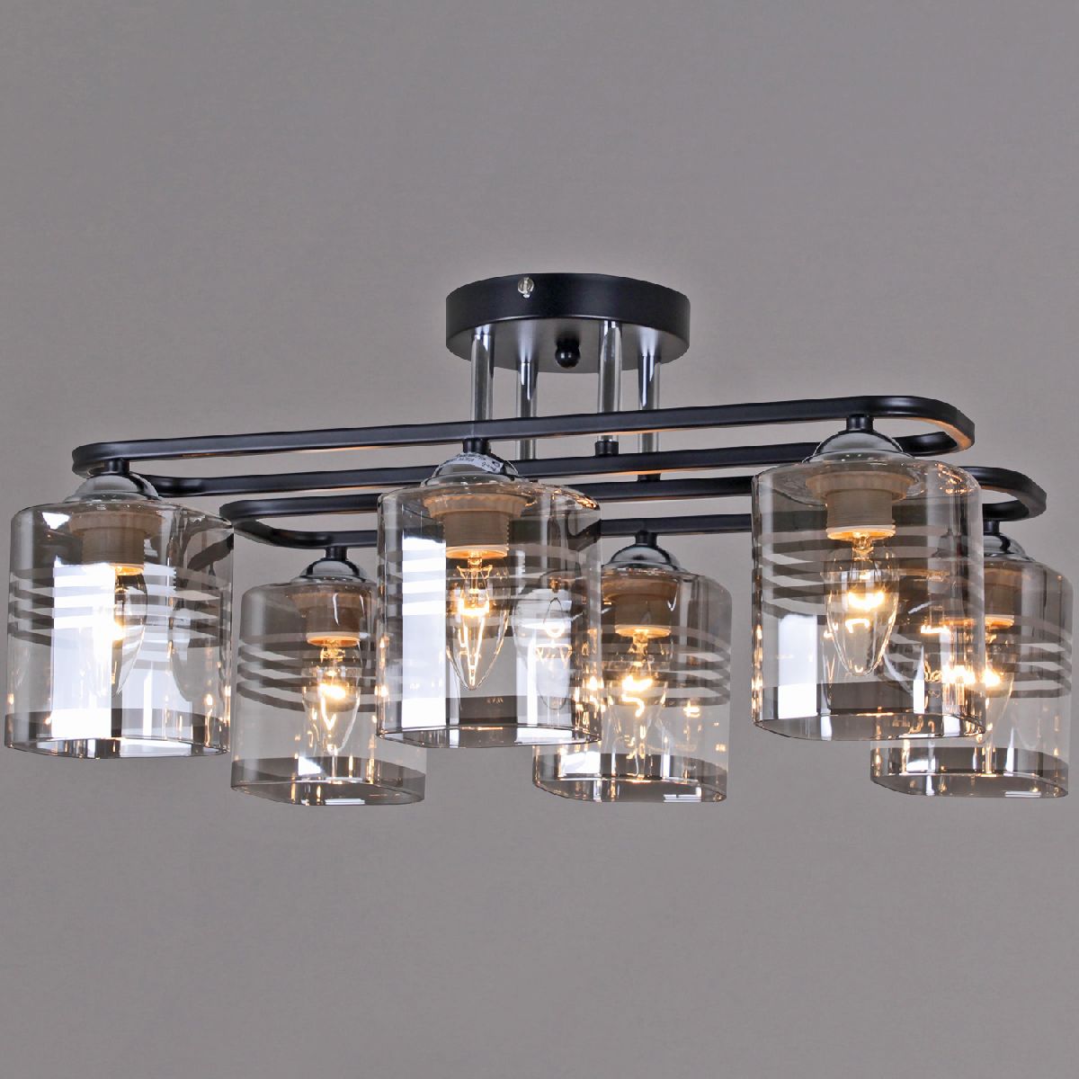 Потолочная люстра Reluce 70209-0.3-06 BK+CR Потолочная люстра Reluce 70209-0.3-06 BK+CR