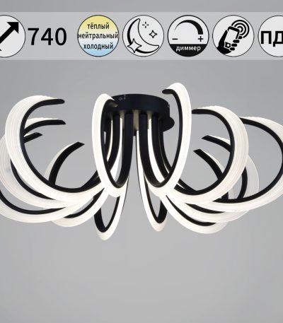 Потолочная люстра Reluce 74390-0.3-6+6 black