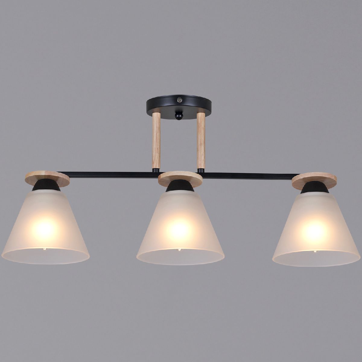 Потолочный светильник Reluce 11630-0.3-03 BK+WOOD Потолочный светильник Reluce 11630-0.3-03 BK+WOOD