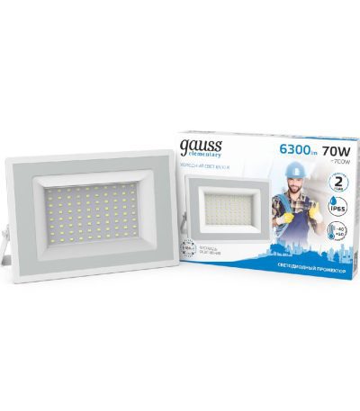 Прожектор светодиодный Gauss Slim 70W 6500К 613120370