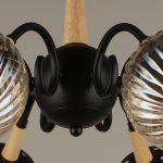 Люстра на штанге Reluce 04886-0.3-08 BK+WOOD