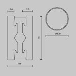 Шинопровод магнитный круглый Maytoni Flarity TRX154-R-D800-BS