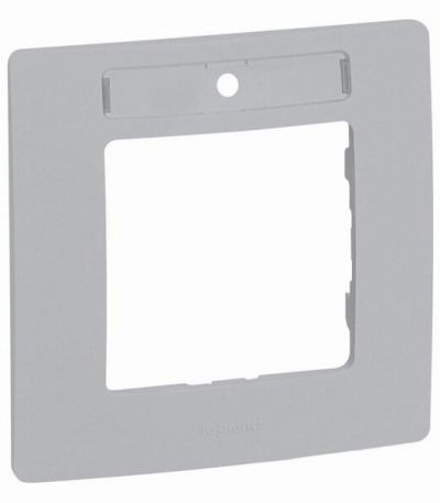 Рамка 1-постовая Legrand Etika с держателем для маркировки алюминий 672556