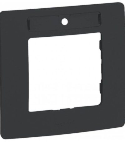 Рамка 1-постовая Legrand Etika с держателем для маркировки антрацит 672586
