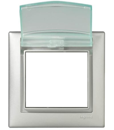 Рамка 1-постовая Legrand Valena с крышкой алюминий 770150