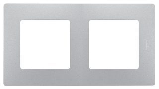Рамка 2-постовая Legrand Etika алюминий 672552