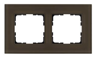 Рамка 2-постовая стекло цвет Каперсовый Jasmart G1002GT