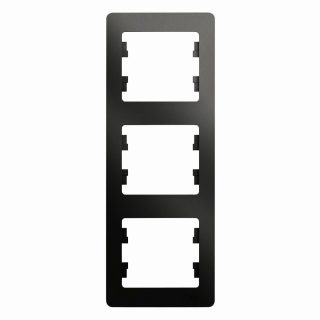 Рамка 3-ая вертикальная Systeme Electric Glossa Антрацит GSL000707