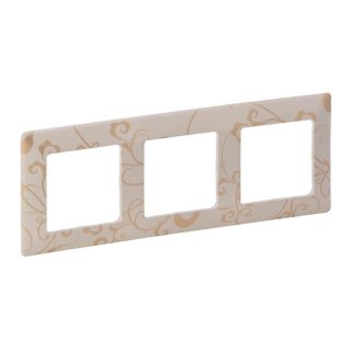 Рамка 3-постовая Legrand Valena Life Ампир бежевый 754113