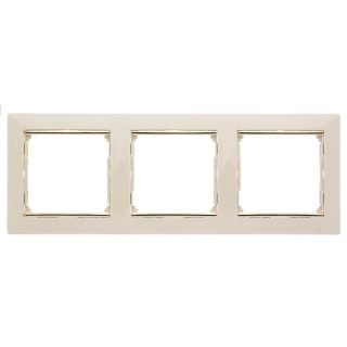 Рамка 3-постовая Legrand Valena слоновая кость/золотой штрих 774153