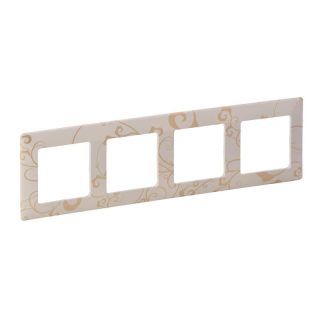 Рамка 4-постовая Legrand Valena Life Ампир бежевый 754114