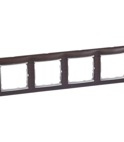 Рамка 4-постовая Legrand Valena темное дерево/серебряный штрих 770374