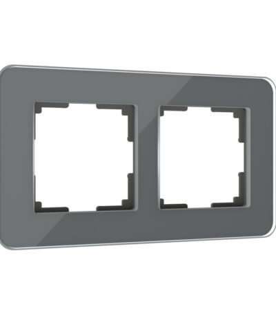 Рамка из стекла на 2 поста Werkel Elite графит 4690389180705 W0022440