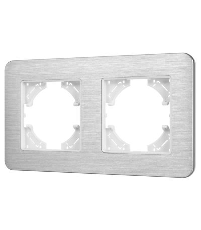 Рамка на 2 поста алюминиевая Arlight FRM-AKIRY-AL-2-SR 049724