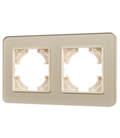 Рамка на 2 поста стеклянная Arlight FRM-OMALI-GS-2-GD 049695