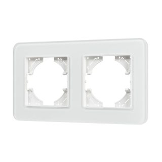 Рамка на 2 поста стеклянная Arlight FRM-OMALI-GS-2-WH 049692