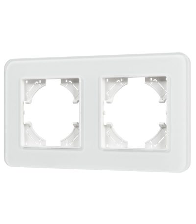Рамка на 2 поста стеклянная Arlight FRM-OMALI-GS-2-WH 049692