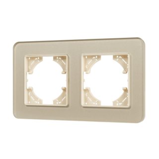 Рамка на 2 поста стеклянная Arlight FRM-OMALI-SFGS-2-GD 049711